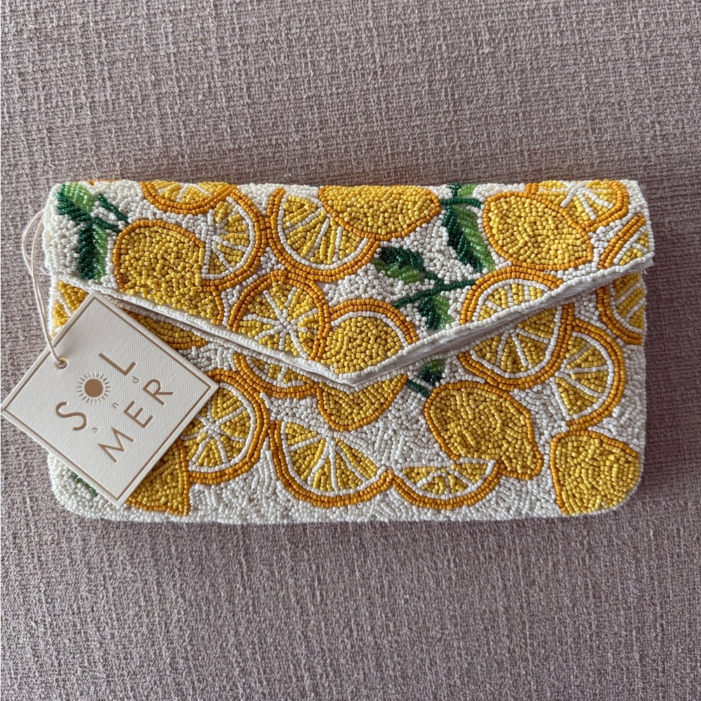 SOL AND MER Lemon Beaded Crossbody Clutch 🍋 🍋 🍋